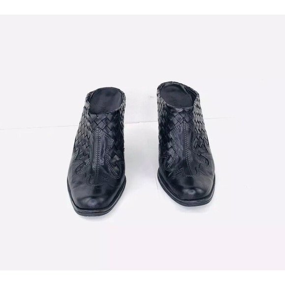 Sesto Meucci WESTERN  Mules Black Woven Calf Italian Leather women EUR 36 - Picture 2 of 10